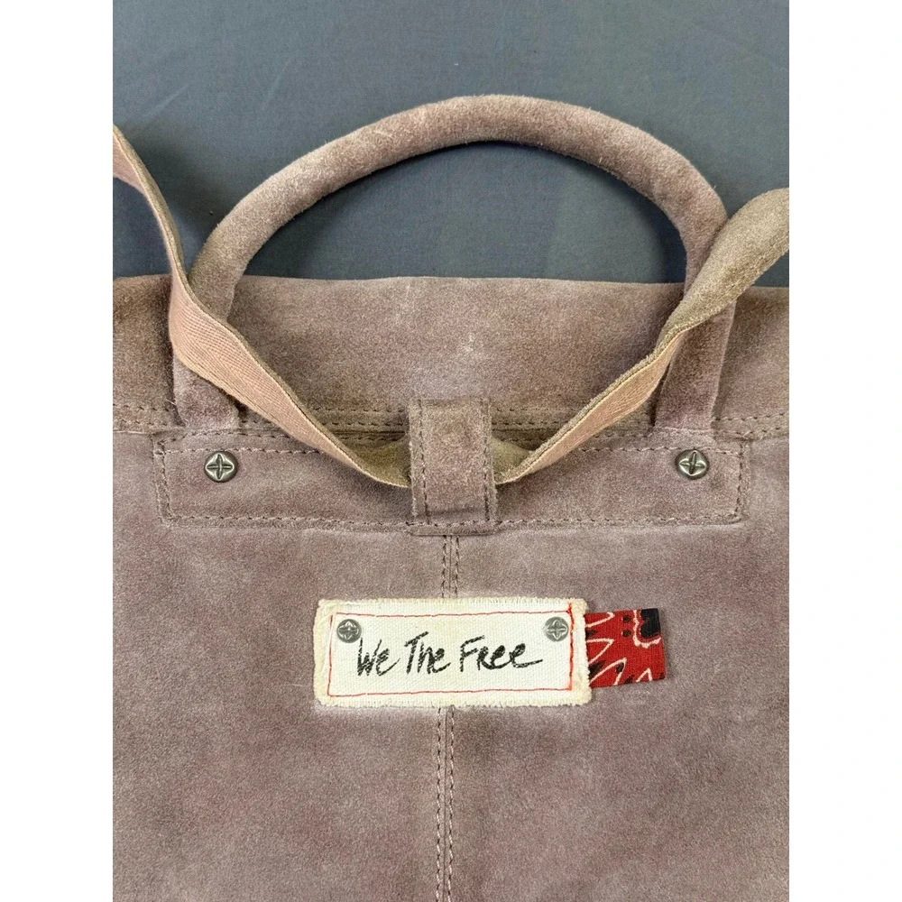 We The Free People Mauve Suede Convertible Backpack Crossbody Bag Large